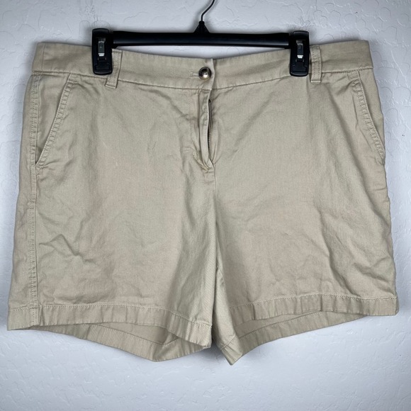 J.CREW Pants - J. Crew Womens Size 14 Re-Imagined Khaki‎ Beige Cotton Casual Shorts